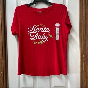 Time and Tru Red Maternity Holiday Graphic Tee new with tags